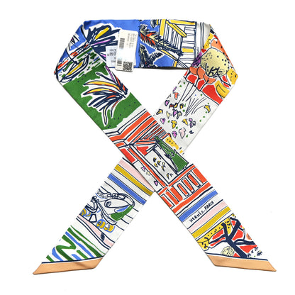 Hermes Silk Rayures D'ete Twilly Vert Bleu Multicolor 1 of 4