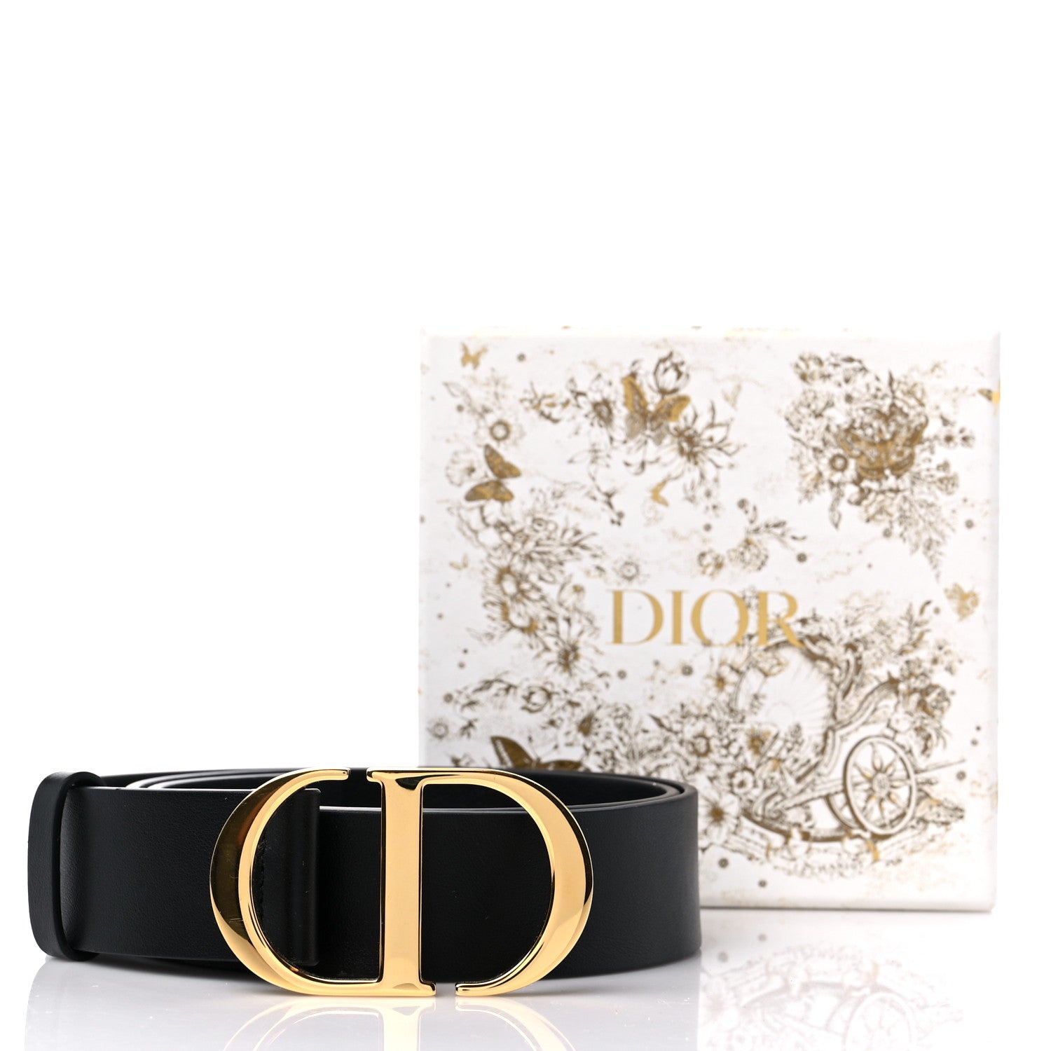 Christian Dior Calfskin 35mm Montaigne Belt 85 34 Black 6 of 6