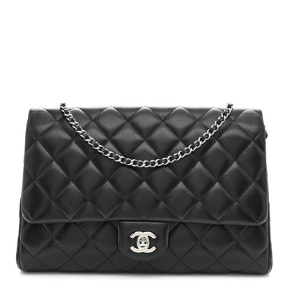 Chanel Lambskin Quilted Clutch With Chain Flap Black 1 of 14