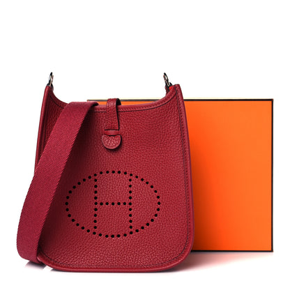 Hermes Taurillon Clemence Evelyne TPM Rouge Grenat 10 of 10