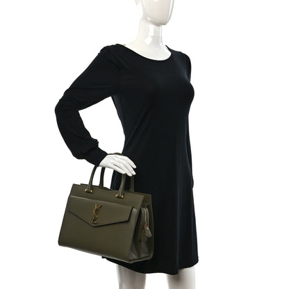 Saint Laurent Grain De Poudre Medium Uptown Tote Vert Kaki 2 of 9