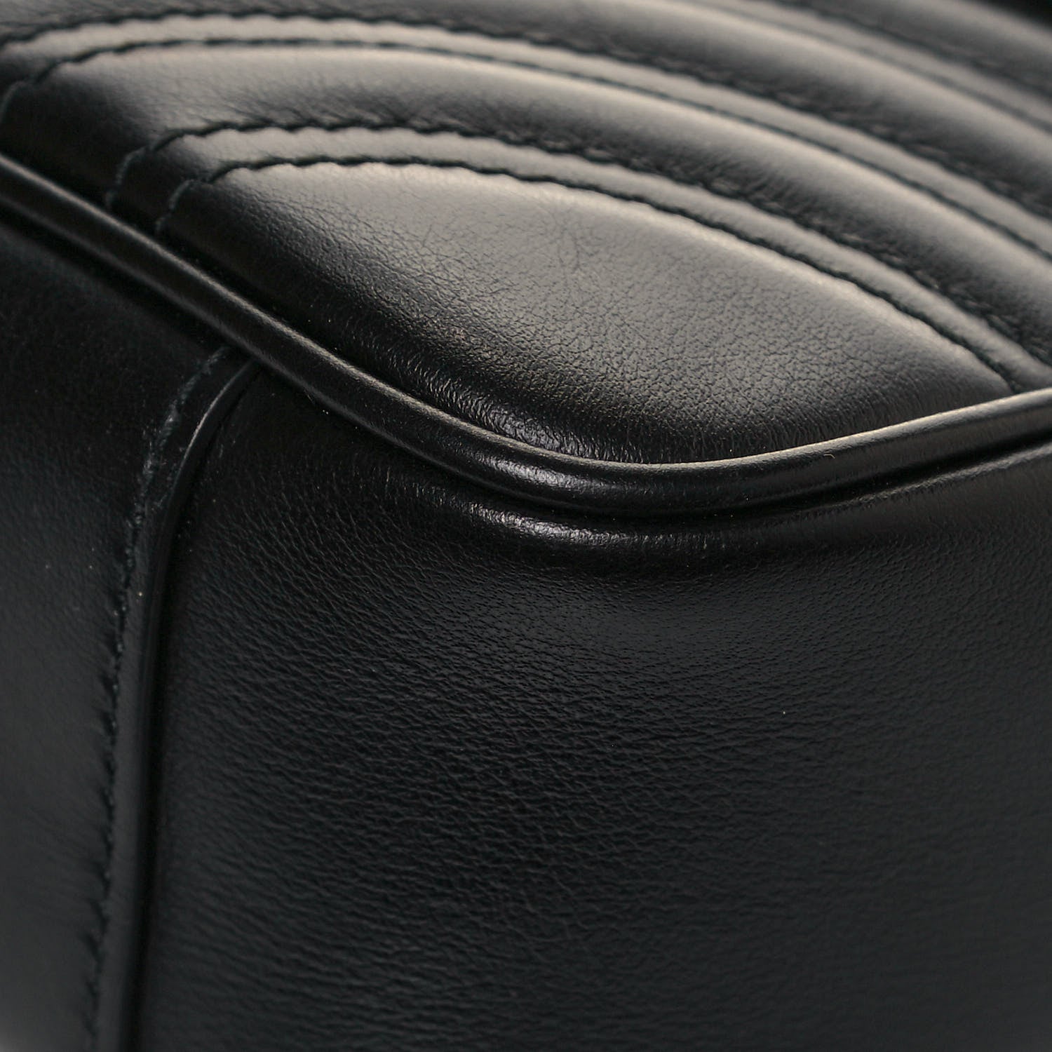 Gucci Calfskin Matelasse Small GG Marmont Shoulder Bag Black 10 of 13