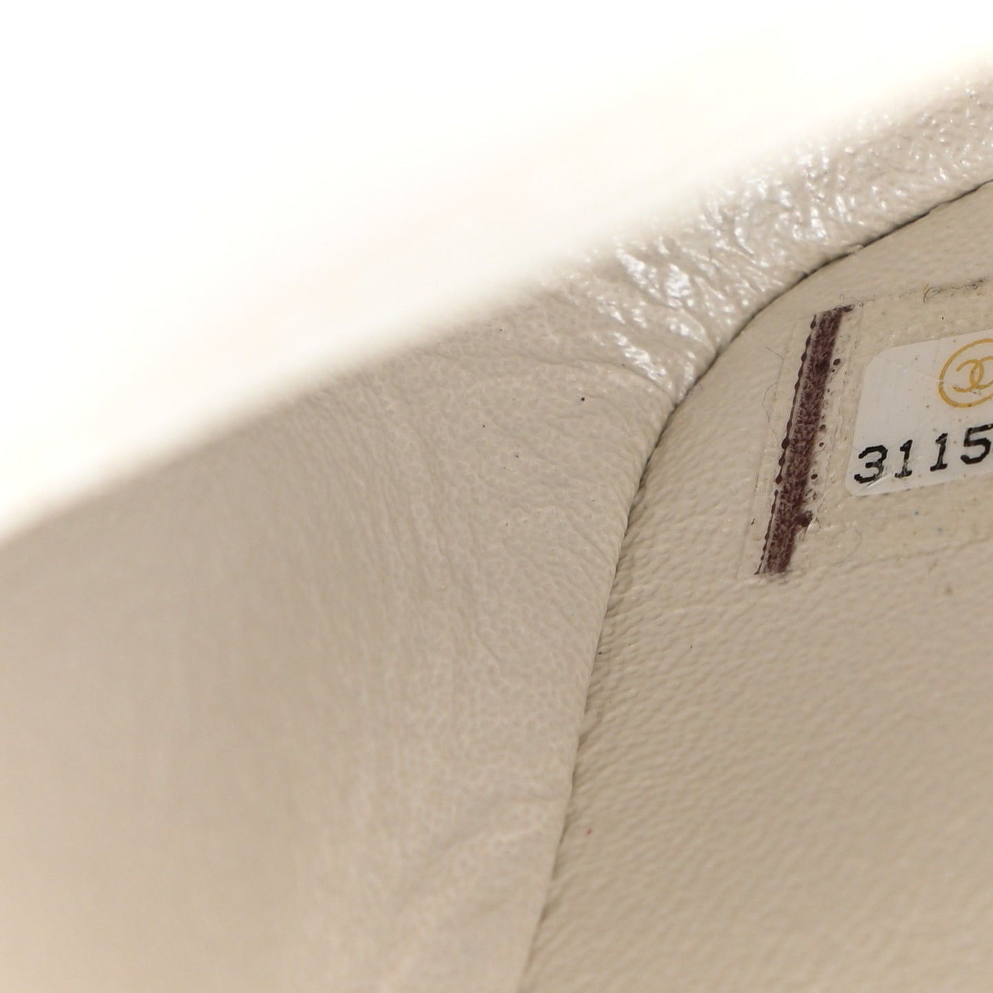 Iridescent Calfskin Quilted Mini Rectangular Flap White
