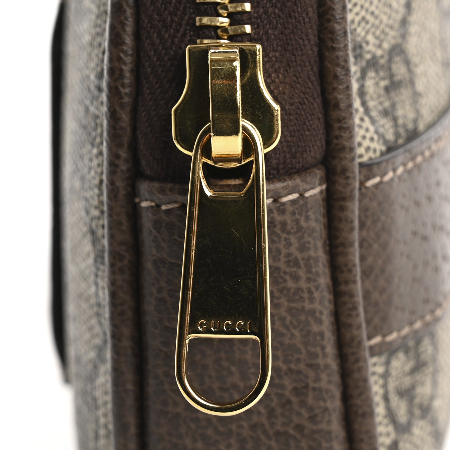 GG Supreme Monogram Ophidia Belted iPhone Case 95 38 Dark Brown