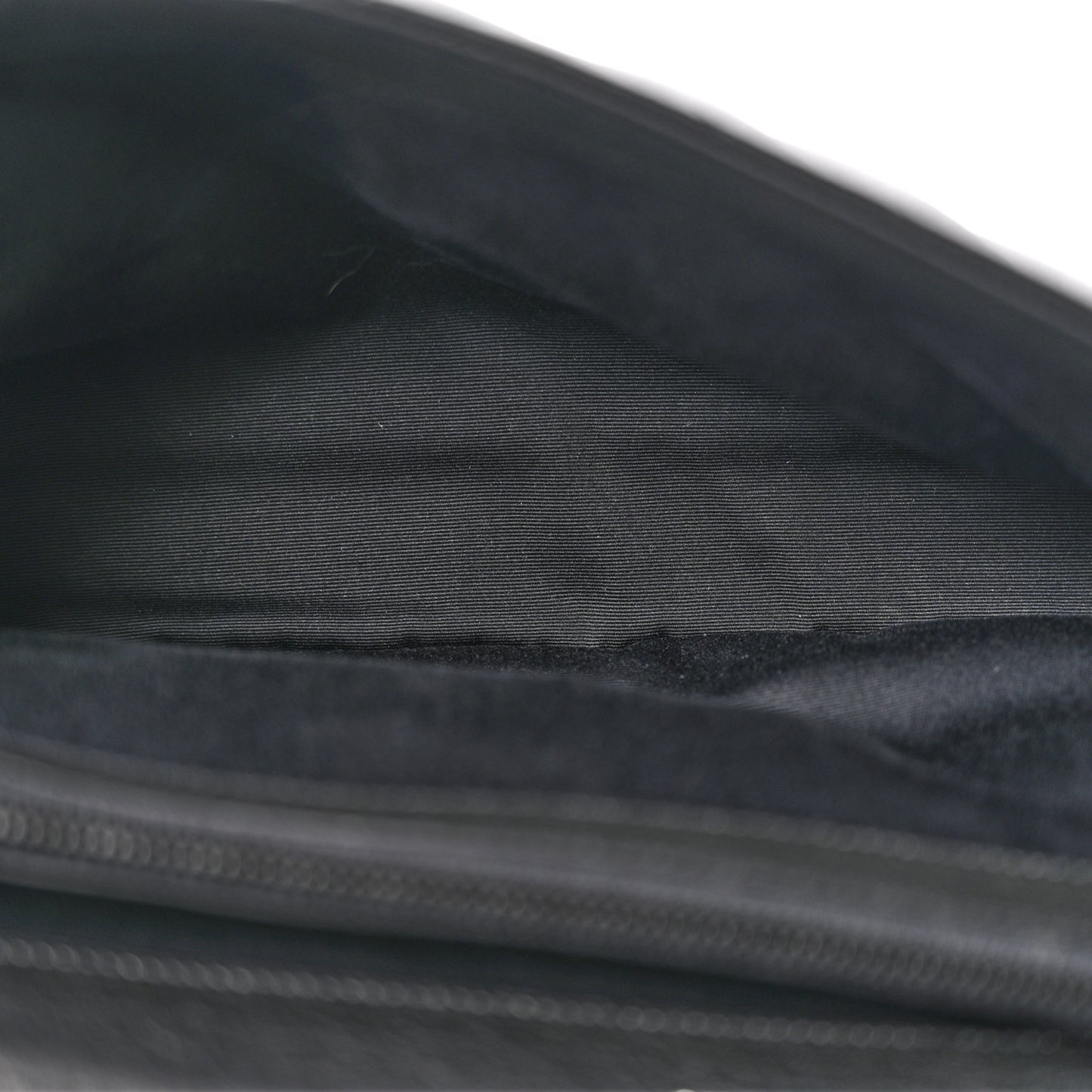 Sheepskin Matelasse Chevron Monogram Monochrome Large College Satchel Black