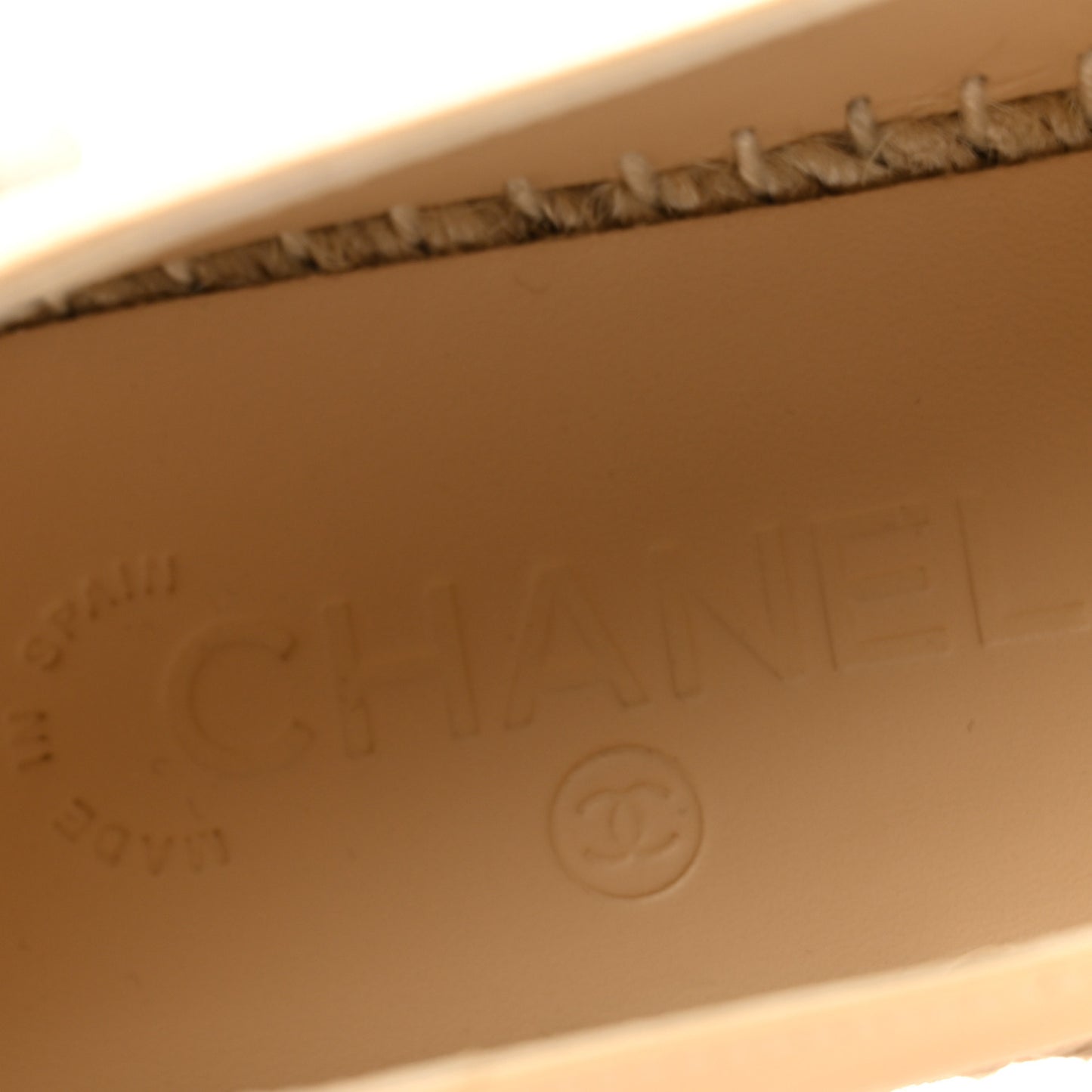 Lambskin CC Espadrilles 38 Beige Black