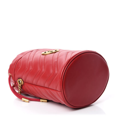 Gucci Calfskin Matelasse Mini GG Marmont 2.0 Bucket Bag Hibiscus Red 4 of 11
