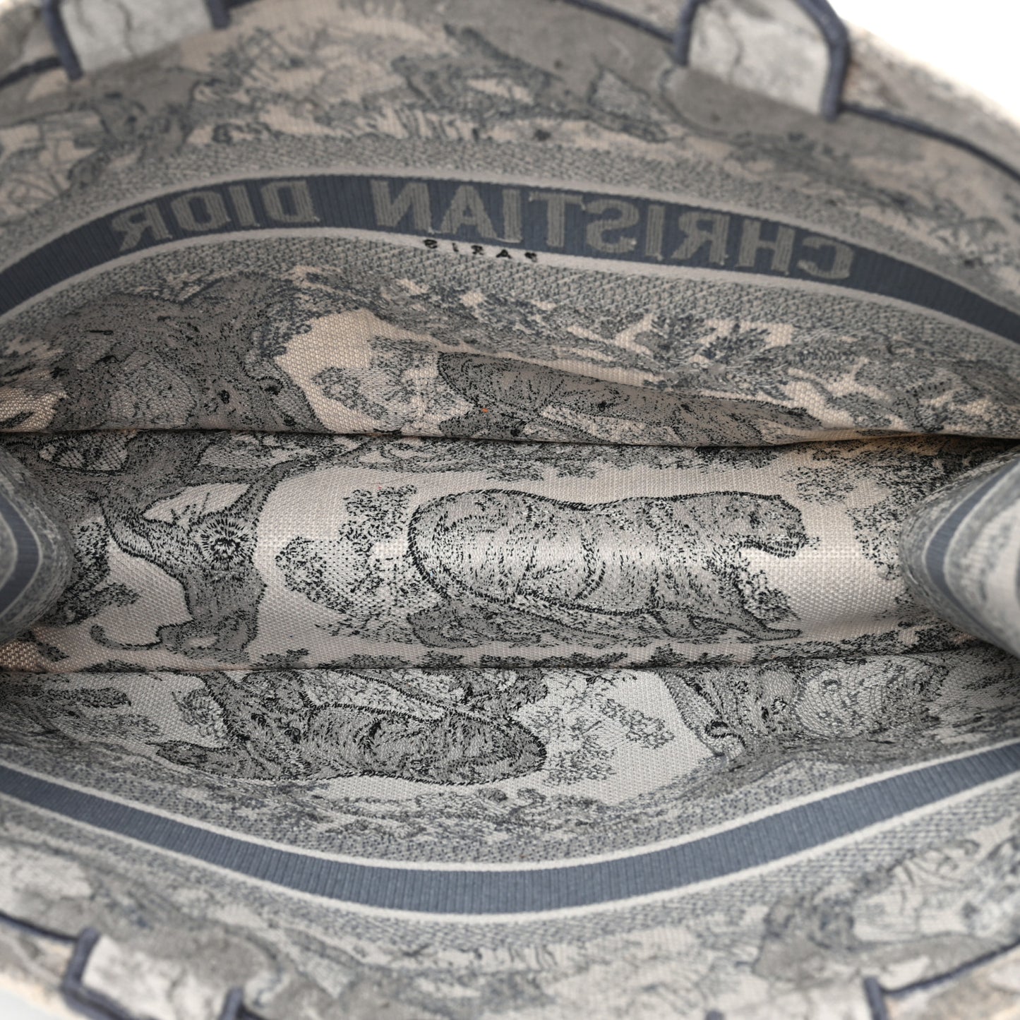 Gradient Canvas Embroidered Large Dioriviera Toile De Jouy Book Tote Blue Blue