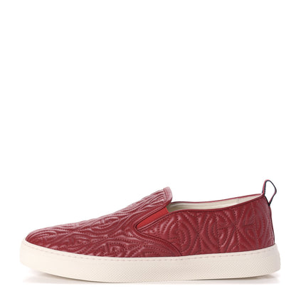 Gucci Nappa Web G Rhombus Quilted Mens Slip On Sneakers 9 Hibiscus Red Rosso 1 of 10