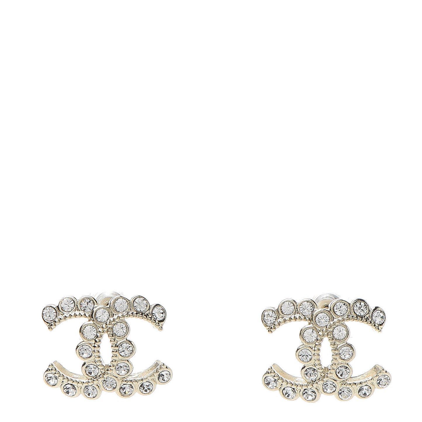 Crystal CC Earrings Light Gold