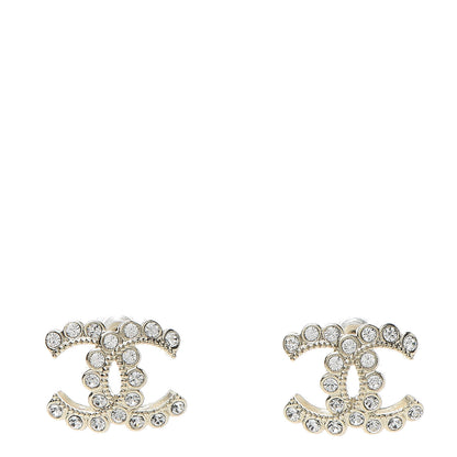Chanel Crystal CC Earrings Light Gold 1 of 5