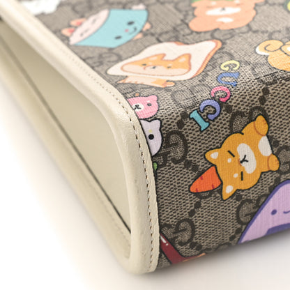 Gucci GG Supreme Monogram Animal Kawaii Cosmetic Case Multi White 7 of 8