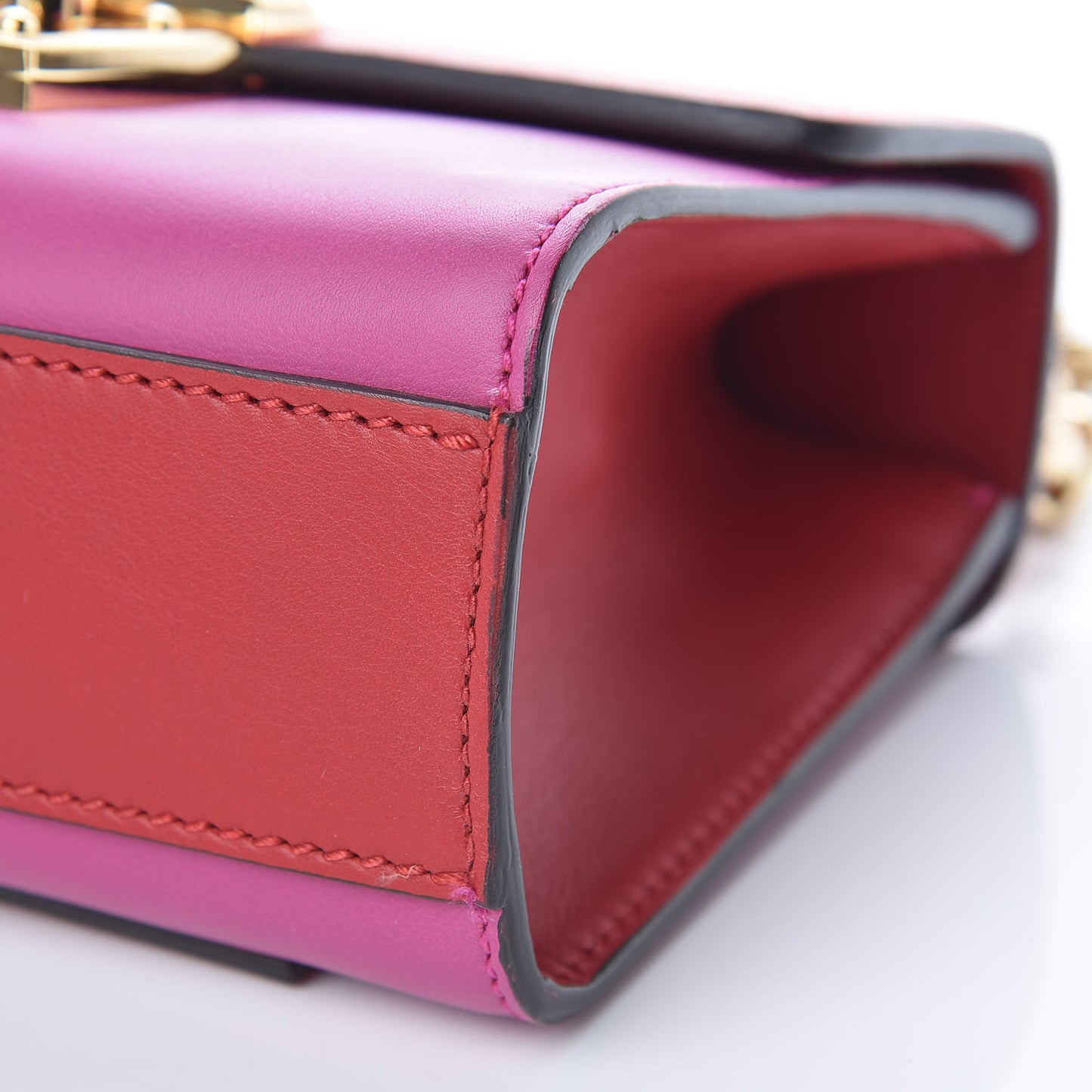 Calfskin Small Padlock Shoulder Bag New Rosette Hibiscus Red