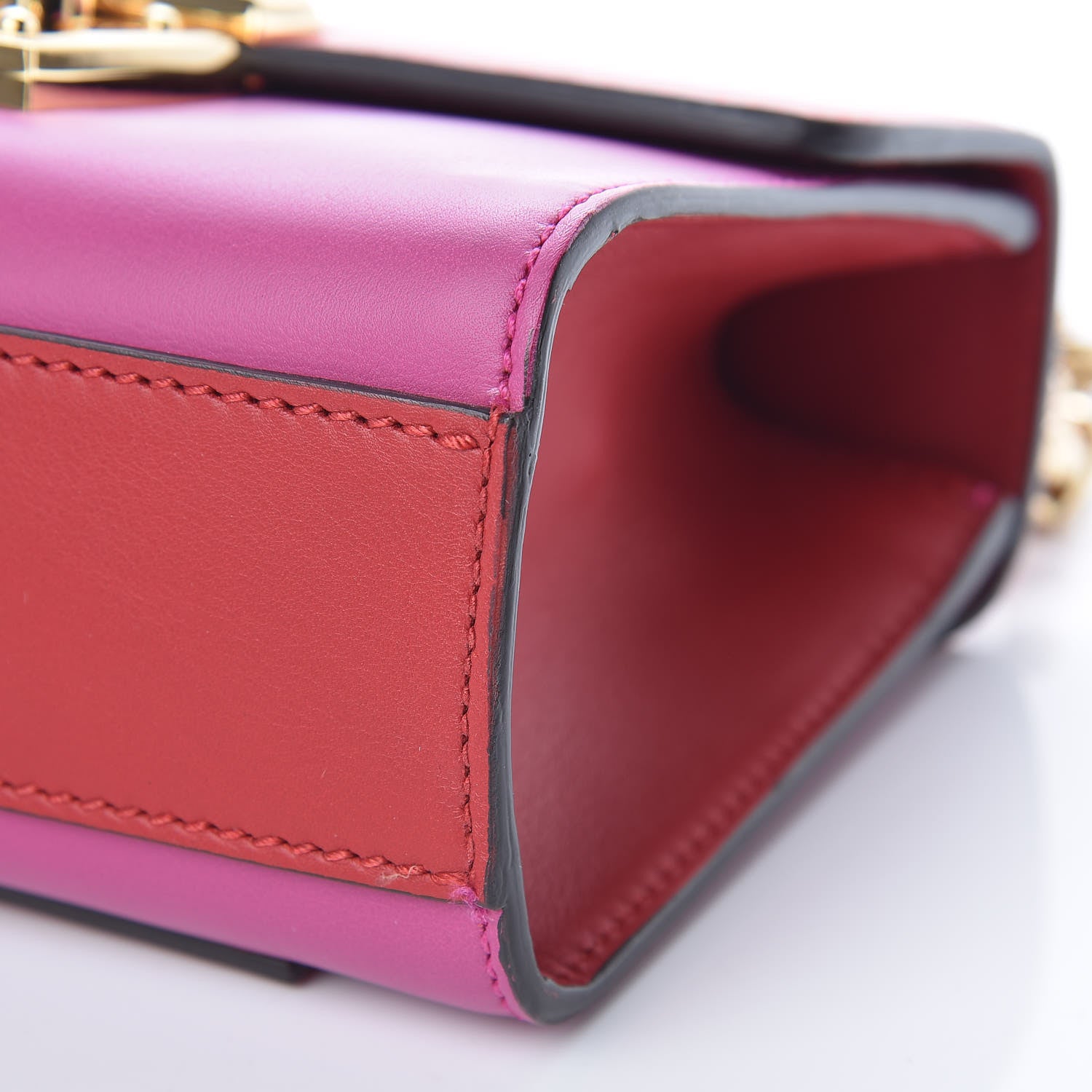 Gucci Calfskin Small Padlock Shoulder Bag New Rosette Hibiscus Red 9 of 9