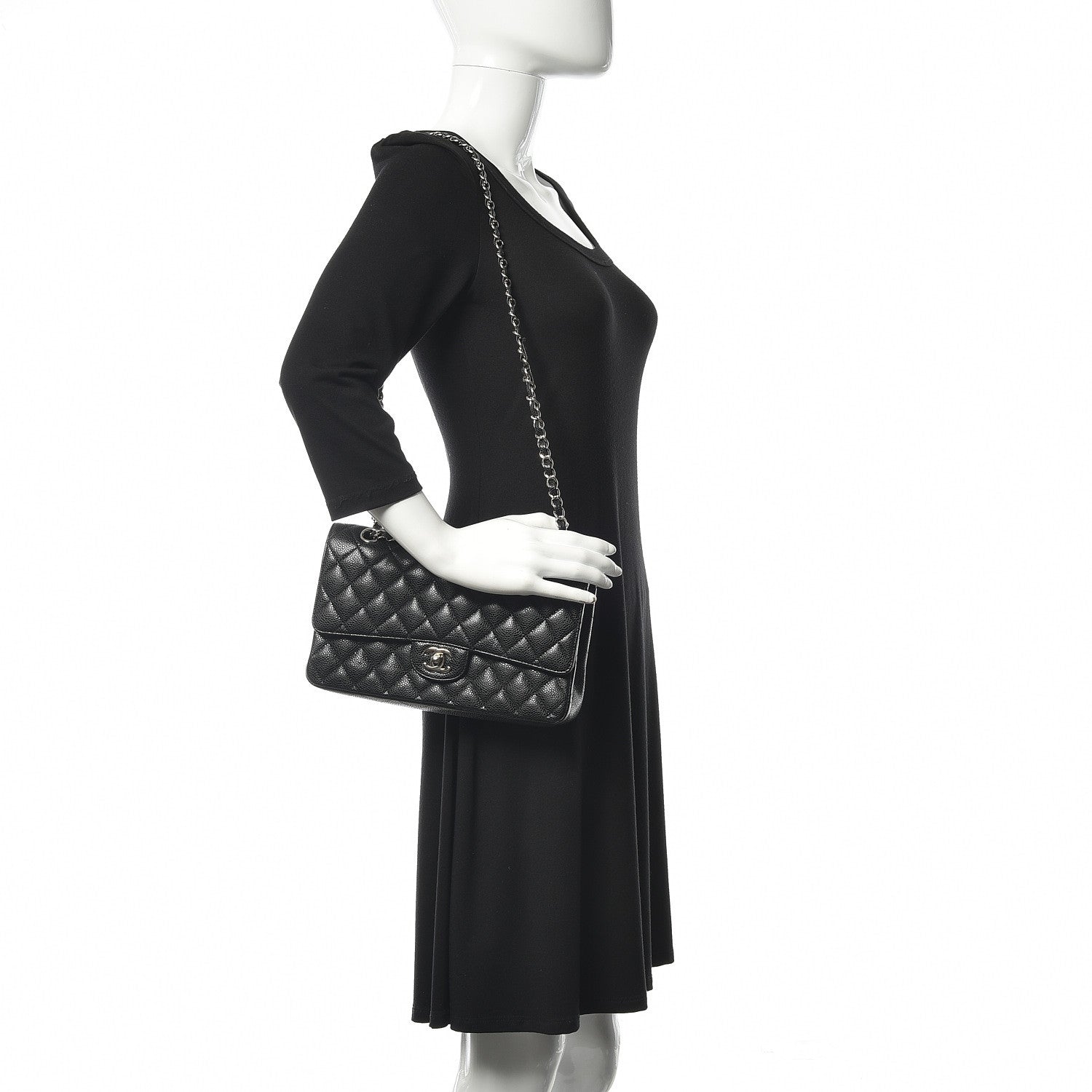 Chanel Caviar Quilted Medium Double Flap Black 2 of 13