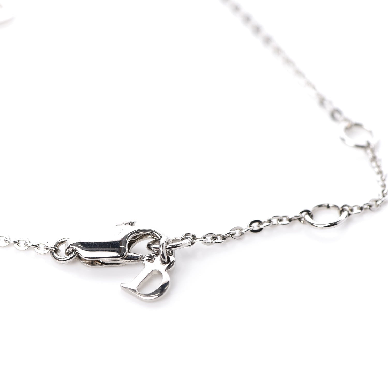 Christian Dior Crystal Logo Bracelet Silver 4 of 5