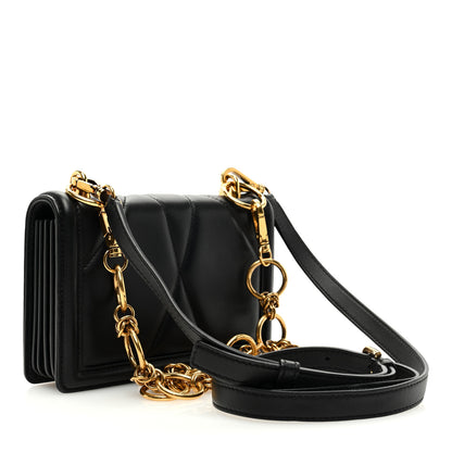 Dolce & Gabbana DOLCE GABBANA Lambskin Mini Devotion Crossbody Bag Black 3 of 9