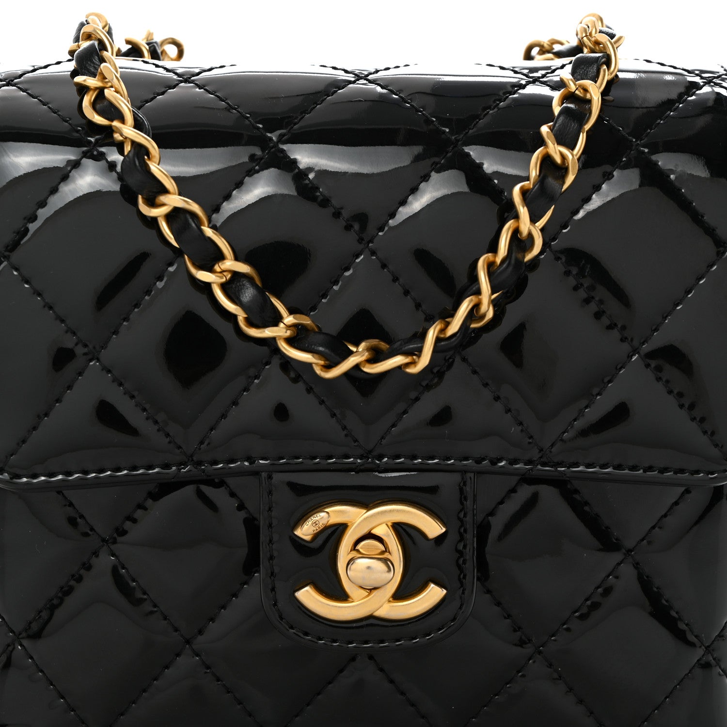 Chanel Patent Calfskin Quilted Mini Square Flap Black 8 of 10
