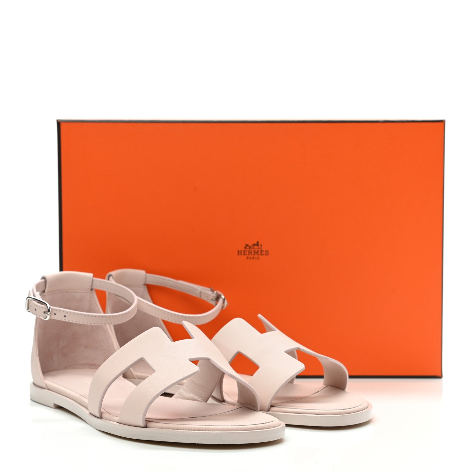 Hermes Calfskin Santorini Sandals 37 Rose Petale 10 of 10