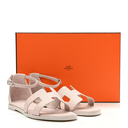 Hermes Calfskin Santorini Sandals 37 Rose Petale 10 of 10