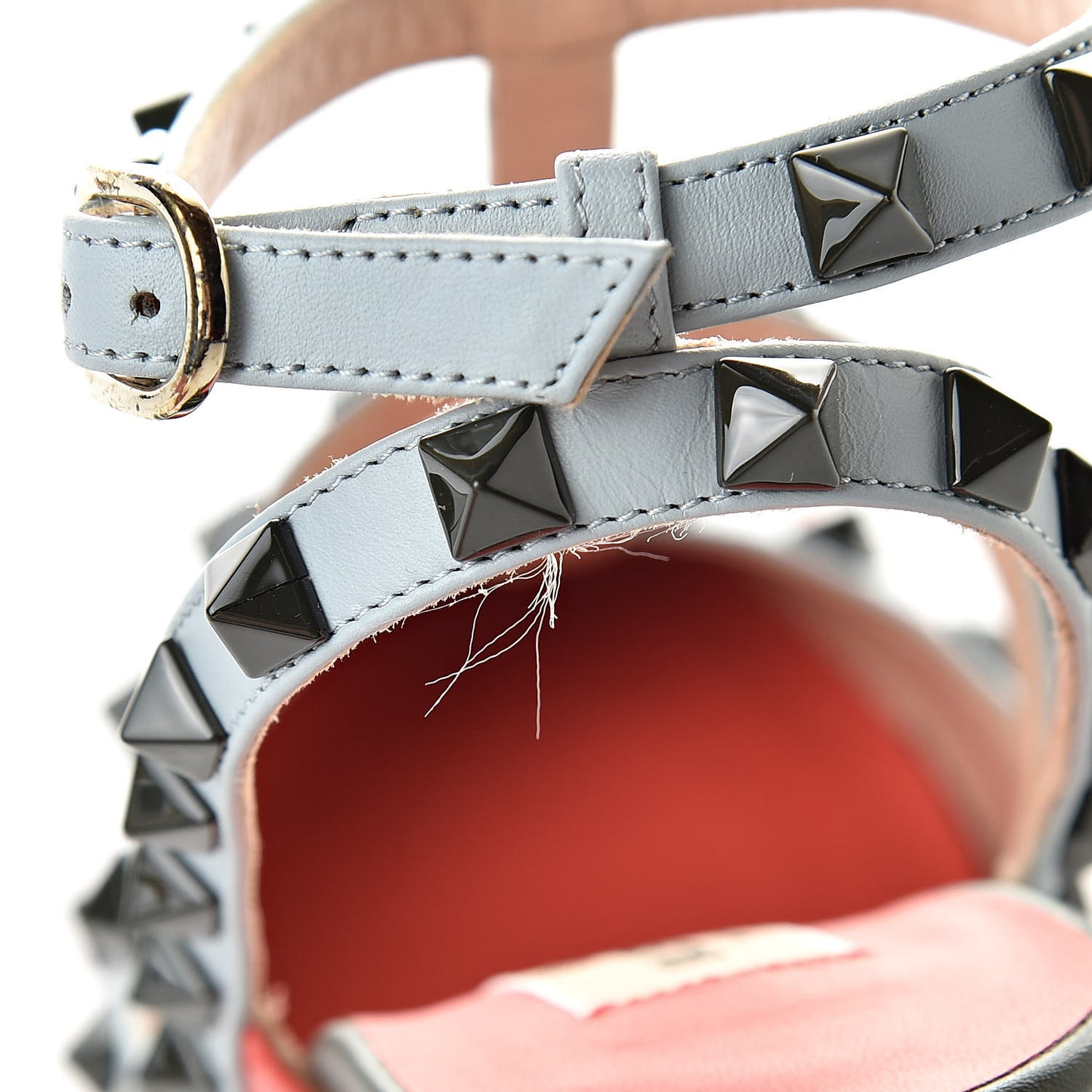 Nappa Rockstud Ankle Strap 100mm Pumps 36 Deep Coral Multicolor