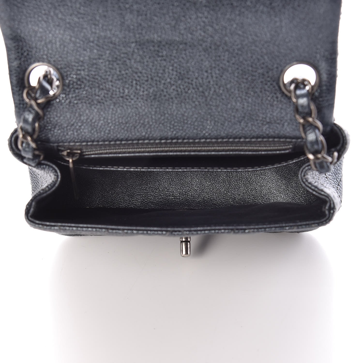 Chanel Metallic Caviar Quilted Mini Square Flap Dark Blue 5 of 11