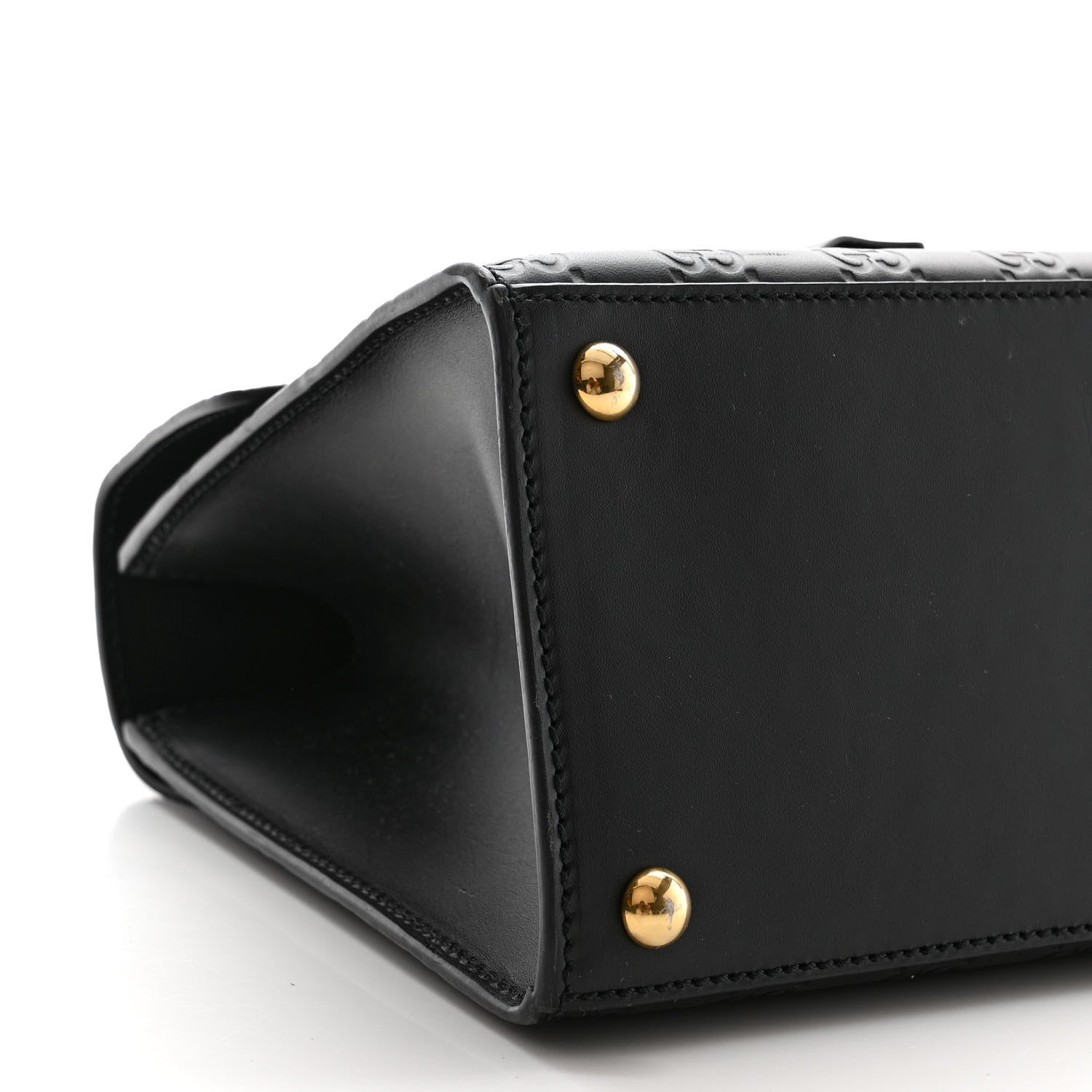 Gucci Guccissima Signature Small Padlock Top Handle Bag Black 9 of 11