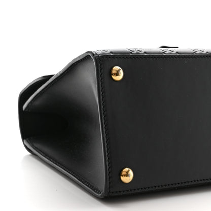 Gucci Guccissima Signature Small Padlock Top Handle Bag Black 9 of 11