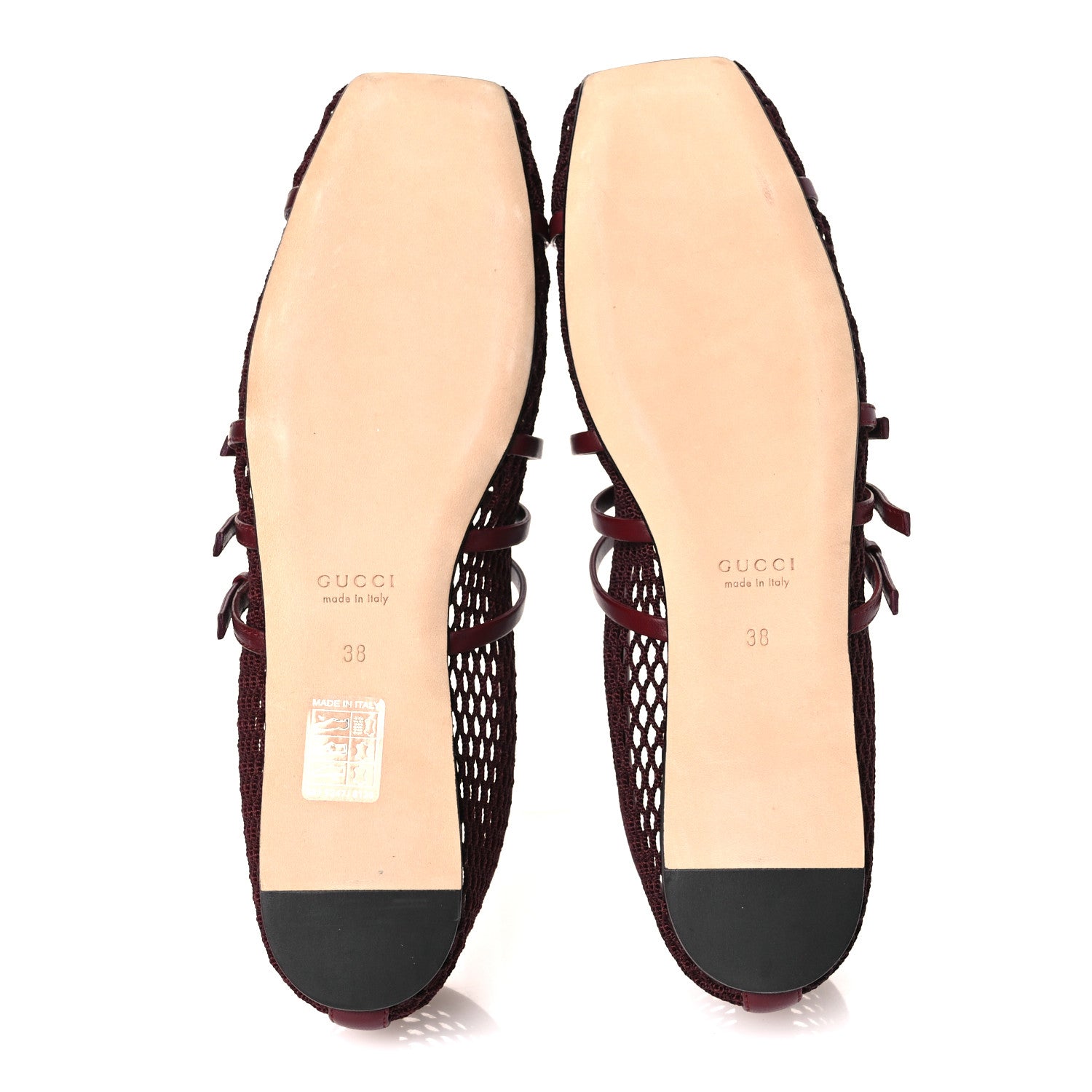 Gucci Video Net Nappa Horsebit Ballerina Flats 38 Rosso Ancora 7 of 10