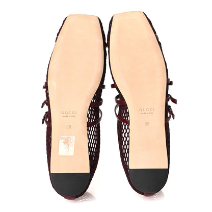 Gucci Video Net Nappa Horsebit Ballerina Flats 38 Rosso Ancora 7 of 10
