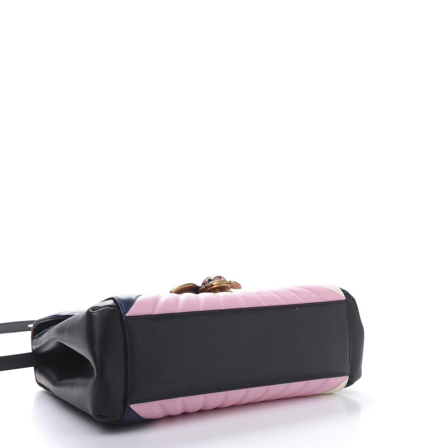 Calfskin Bamboo Trapuntata Queen Margaret Top Handle Bag Blue Agata Hibiscus Red Mystic White Sugar Pink