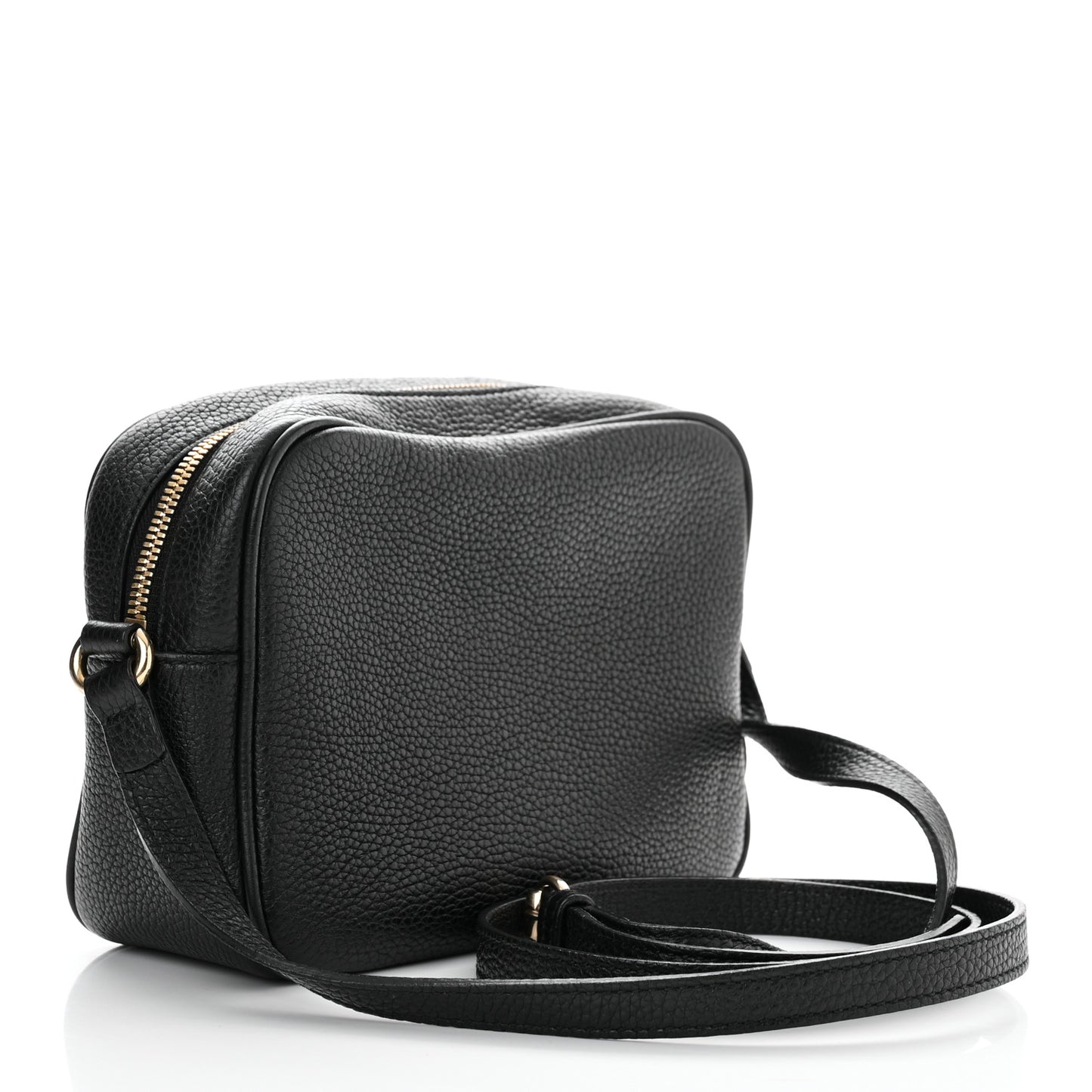 Pebbled Calfskin Small Soho Disco Bag Black