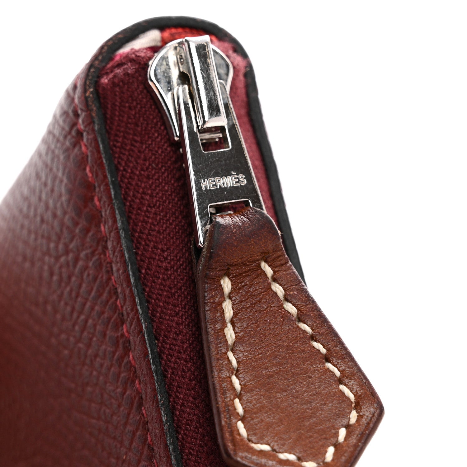 Hermes Epsom Silk'In Compact Wallet Bordeaux 8 of 11