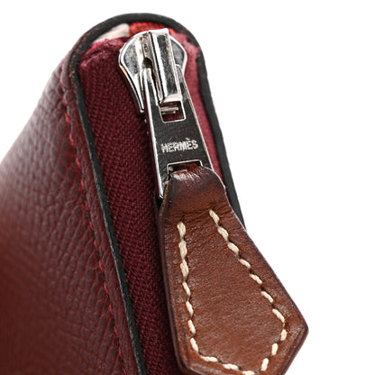 Hermes Epsom Silk'In Compact Wallet Bordeaux 8 of 11