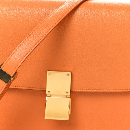 Celine Goatskin Medium Classic Box Flap Bag Orange 8 of 11