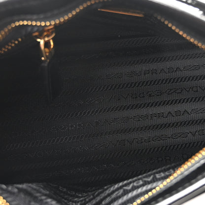 Prada Glossy Calfskin Triangle Small Bonnie Shoulder Bag Black 5 of 10