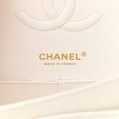 Chanel Caviar Quilted Medium Double Flap White 6 of 10