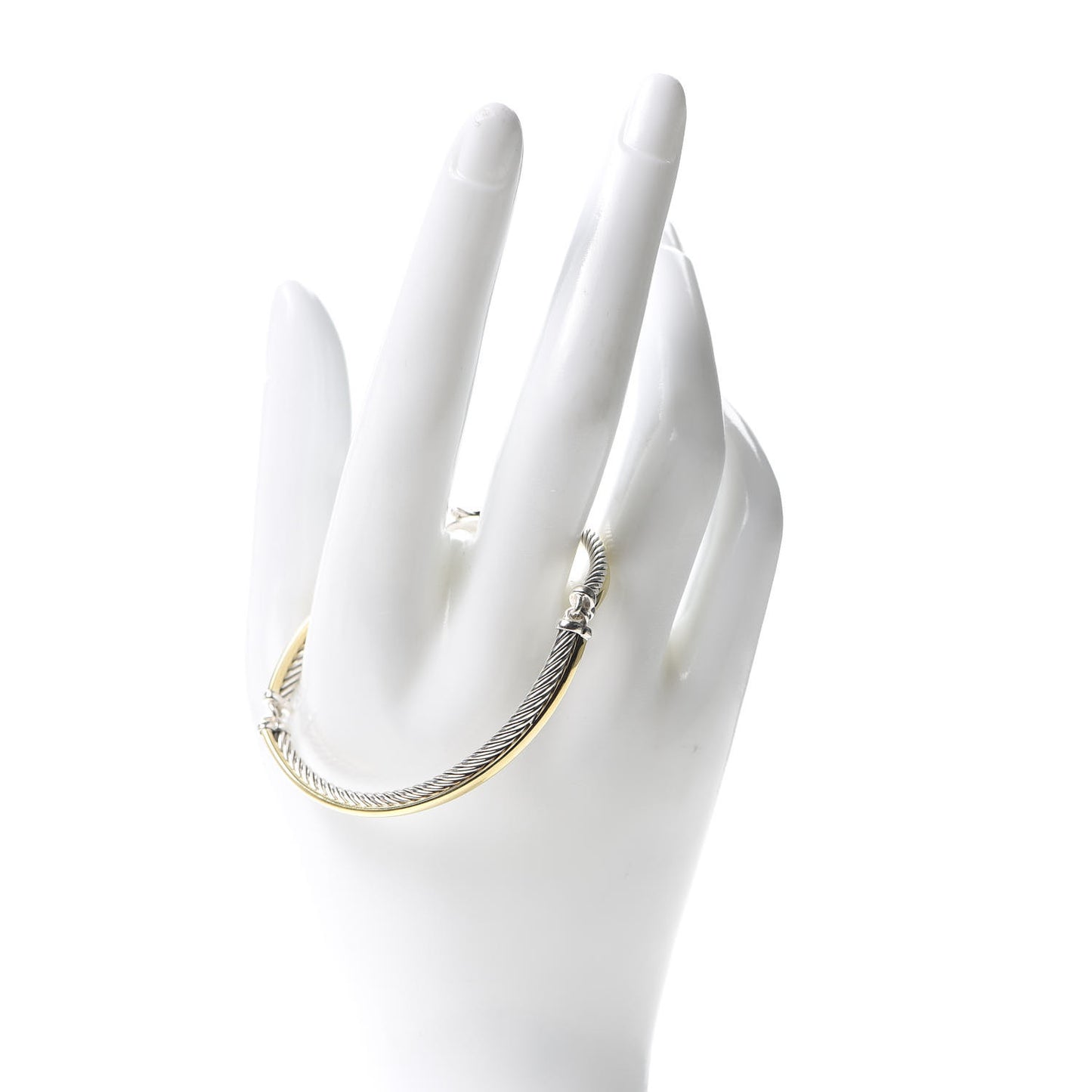Sterling Silver 18K Yellow Gold 3mm Crossover Bracelet