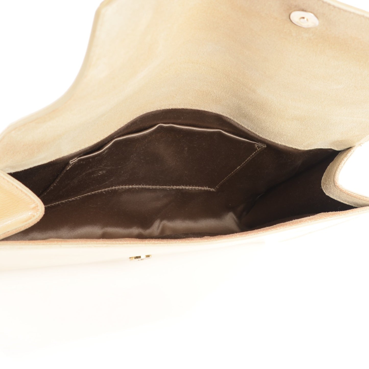 Coated Calfskin Belle De Jour Clutch Light Gold