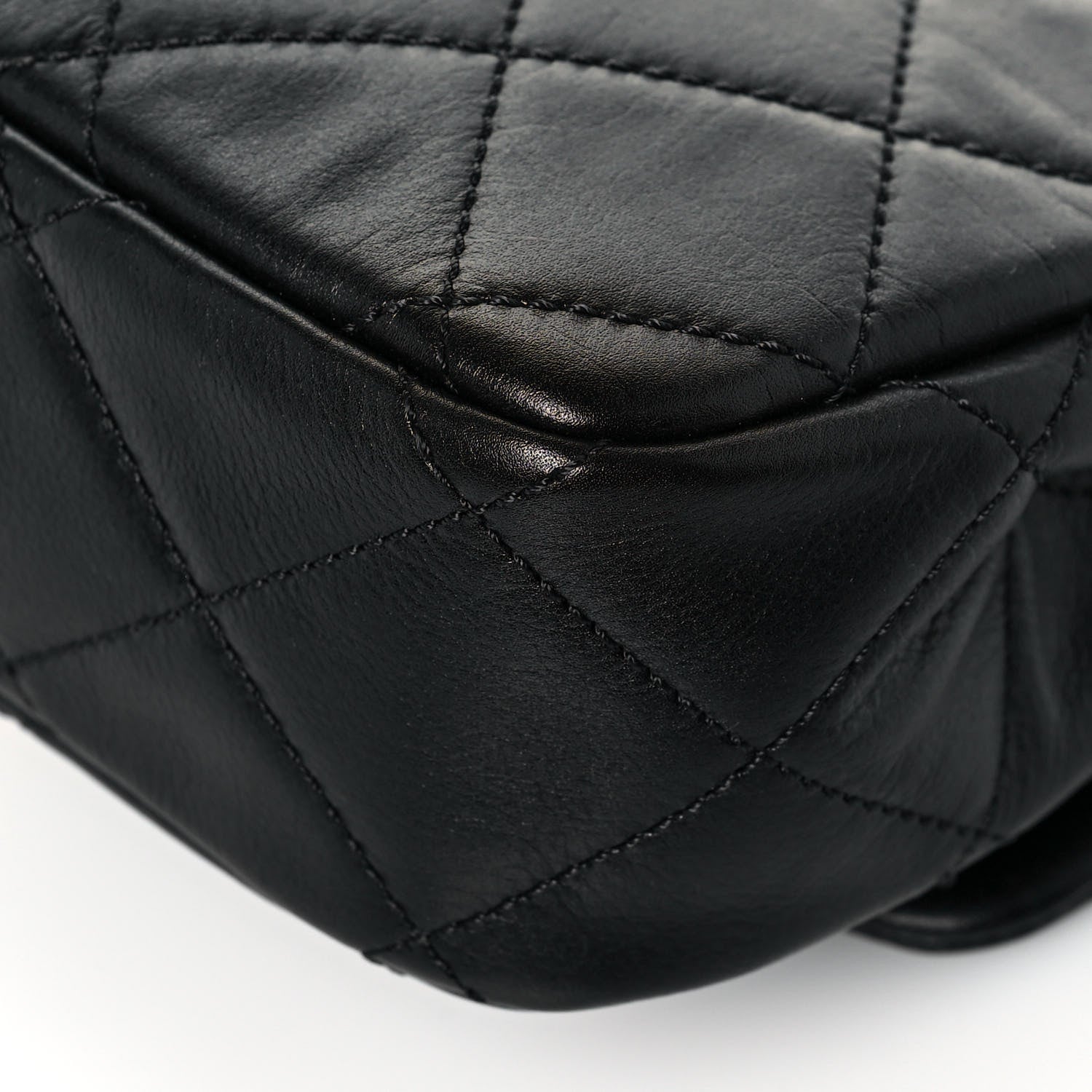 Chanel Calfskin Quilted Mini Rectangular Crystal Pearls Chain Flap Black 12 of 13