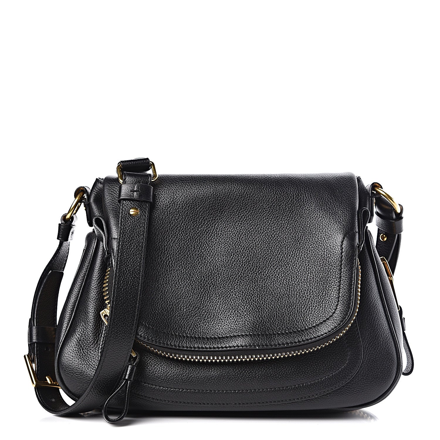 Tom Ford Grained Calfskin Medium Jennifer Crossbody Bag Black 1 of 18