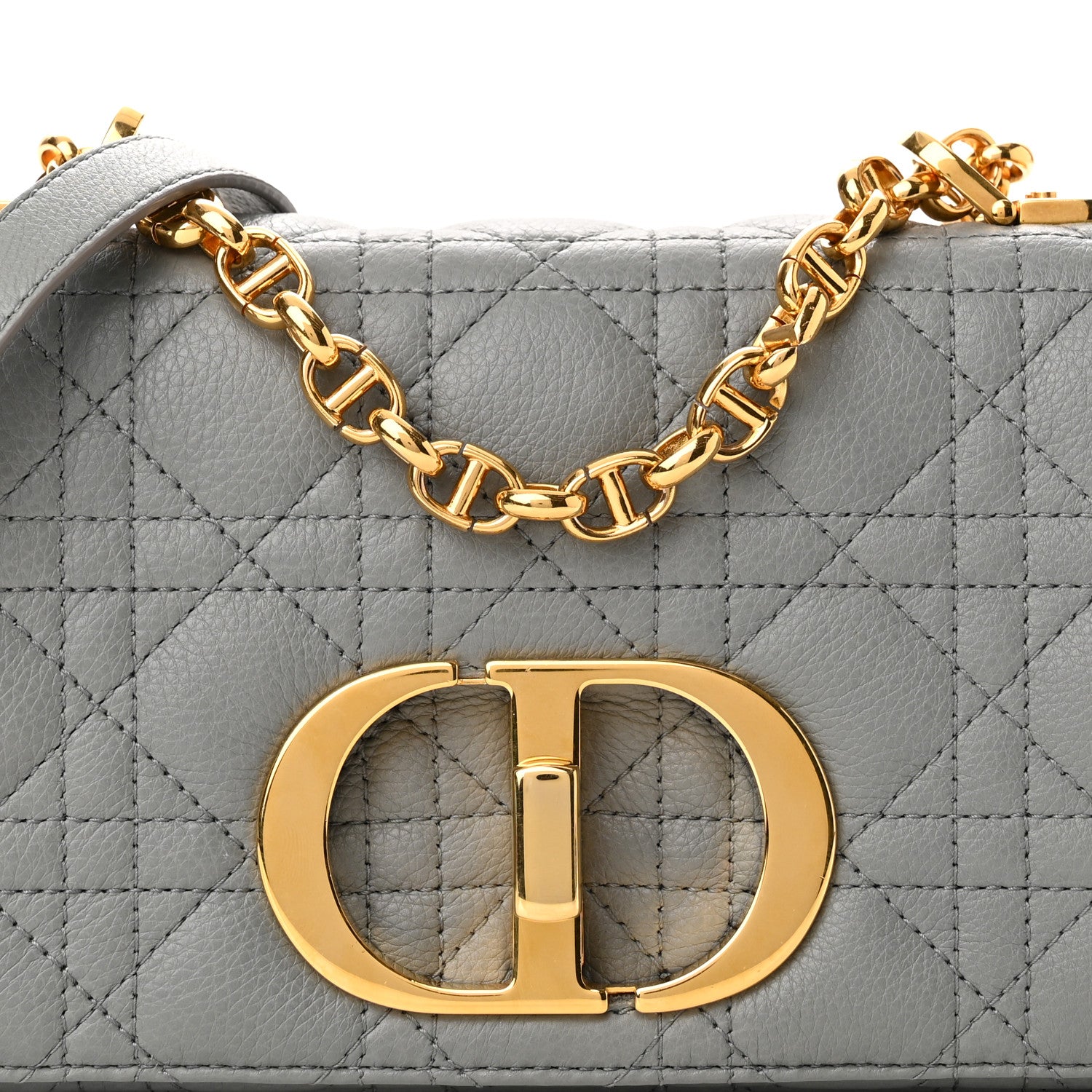Christian Dior Calfskin Cannage Small Caro Bag Grey 8 of 12
