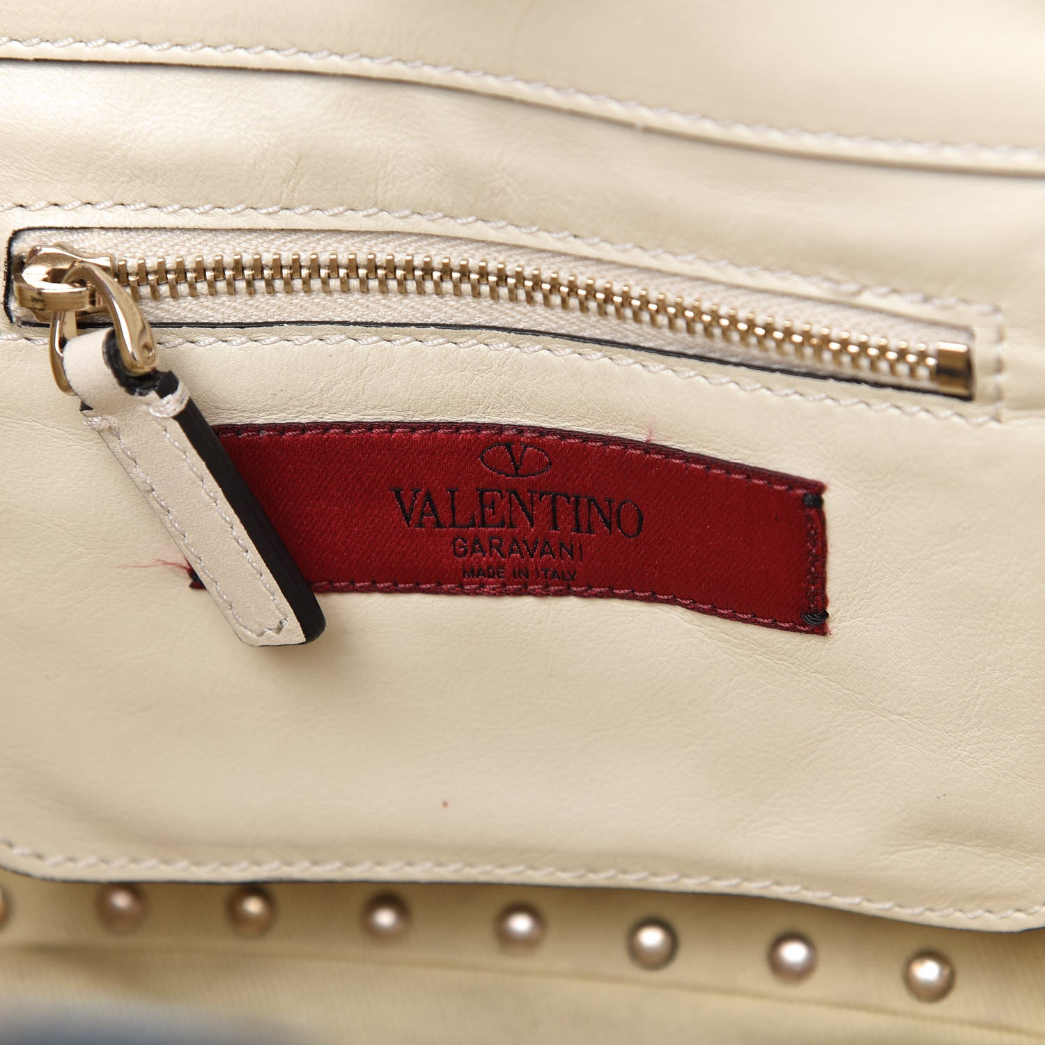 Valentino Garavani Vitello Mini Rockstud Tote Ivory 8 of 9
