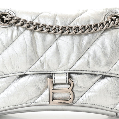 Balenciaga Crushed Calfskin Quilted Small Crush Chain Bag Silver 8 of 12