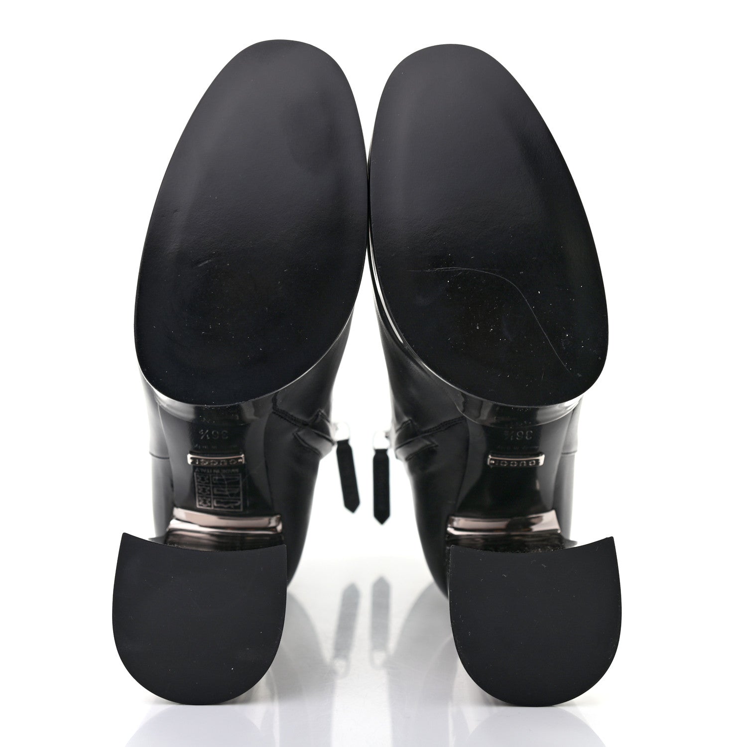 Gucci Malaga Kid Chrome Ankle Boots 36.5 Black 5 of 8