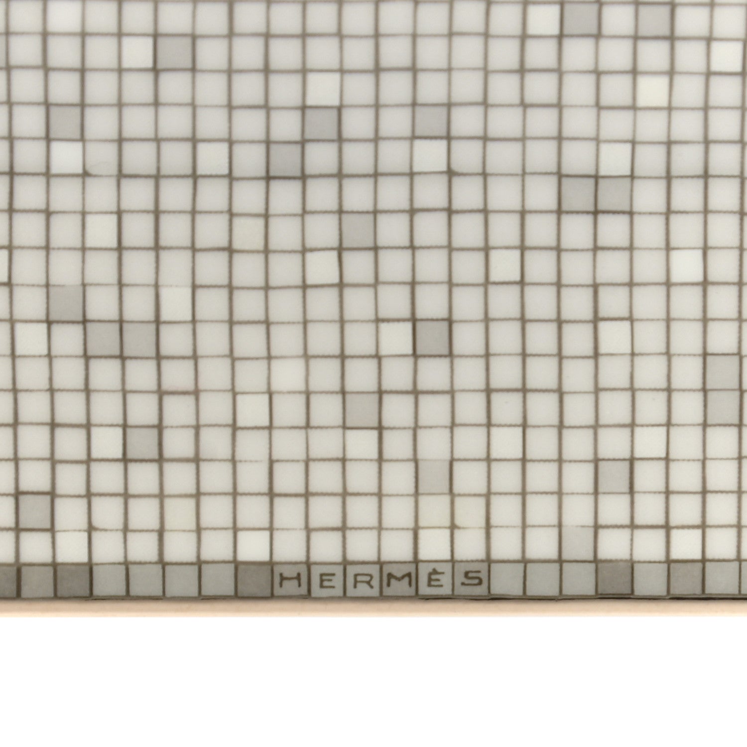 Hermes Porcelain Mosaique Au 24 Platinum Square Plate N°3 4 of 7