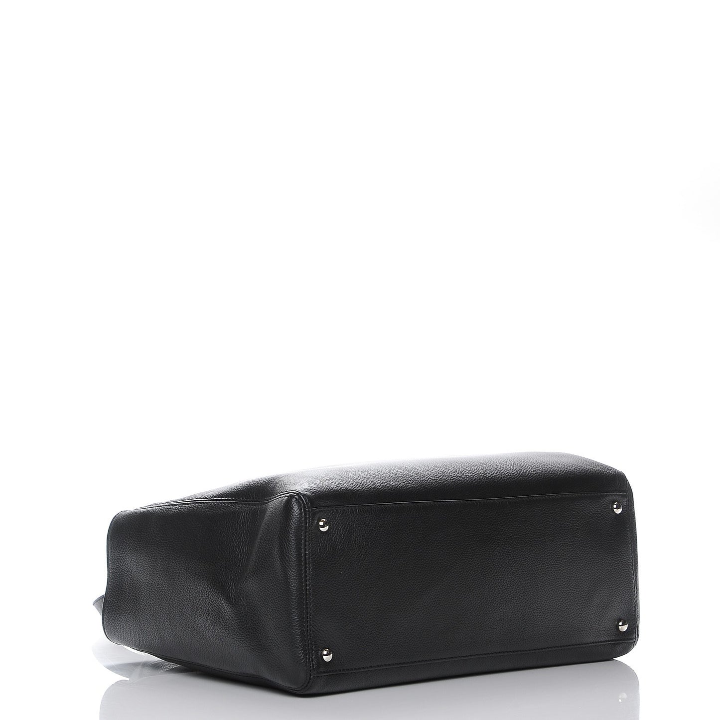 Calfskin Cerf Executive Shopper Tote Black