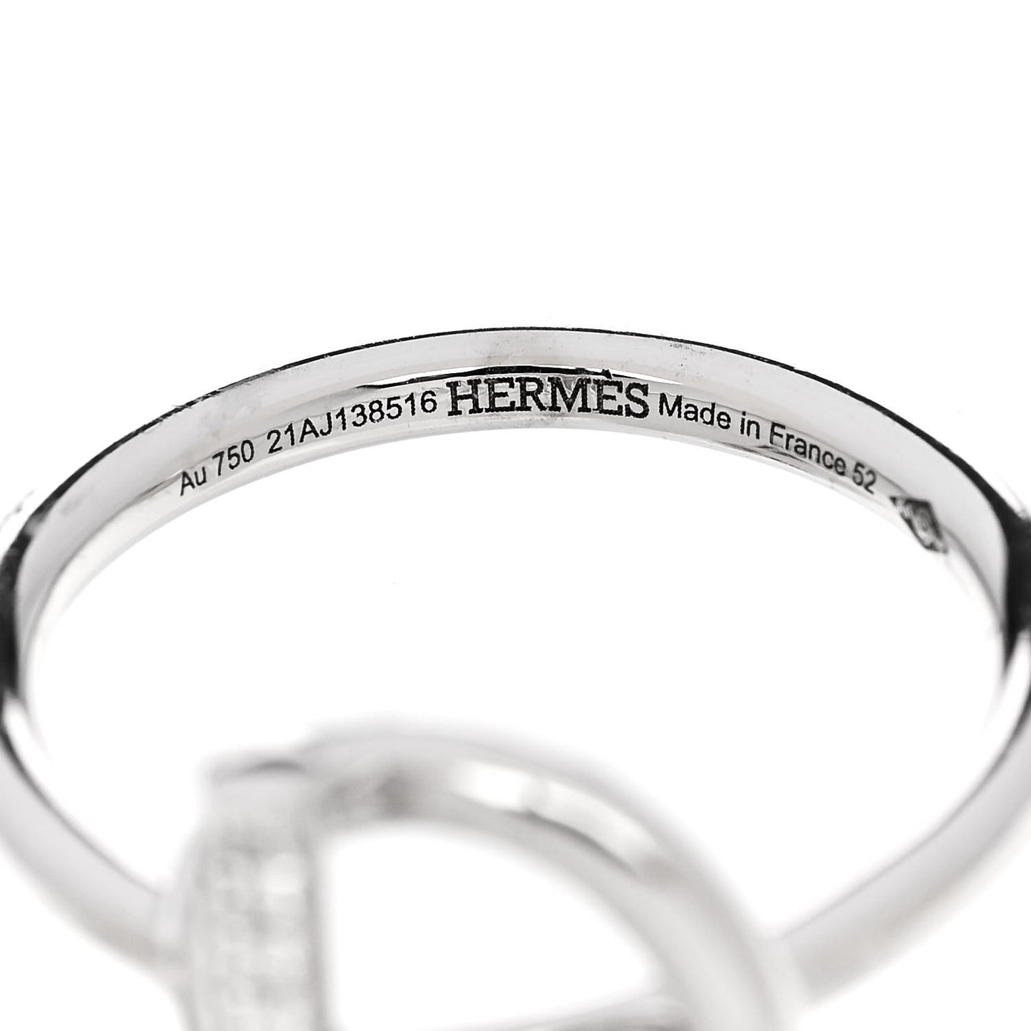 18K White Gold Diamond PM Echappee Ring 52 6