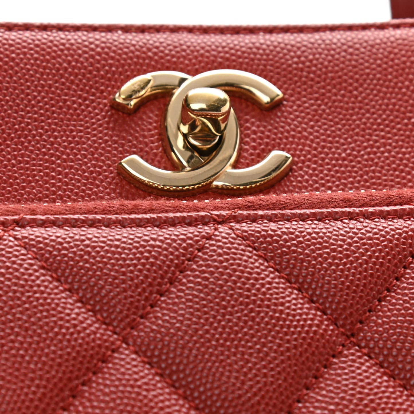 Caviar Quilted Small Business Affinity Shopping Bag Red