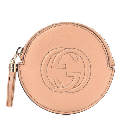 Gucci Pebbled Calfskin Round Coin Purse Pale Pink 1 of 8